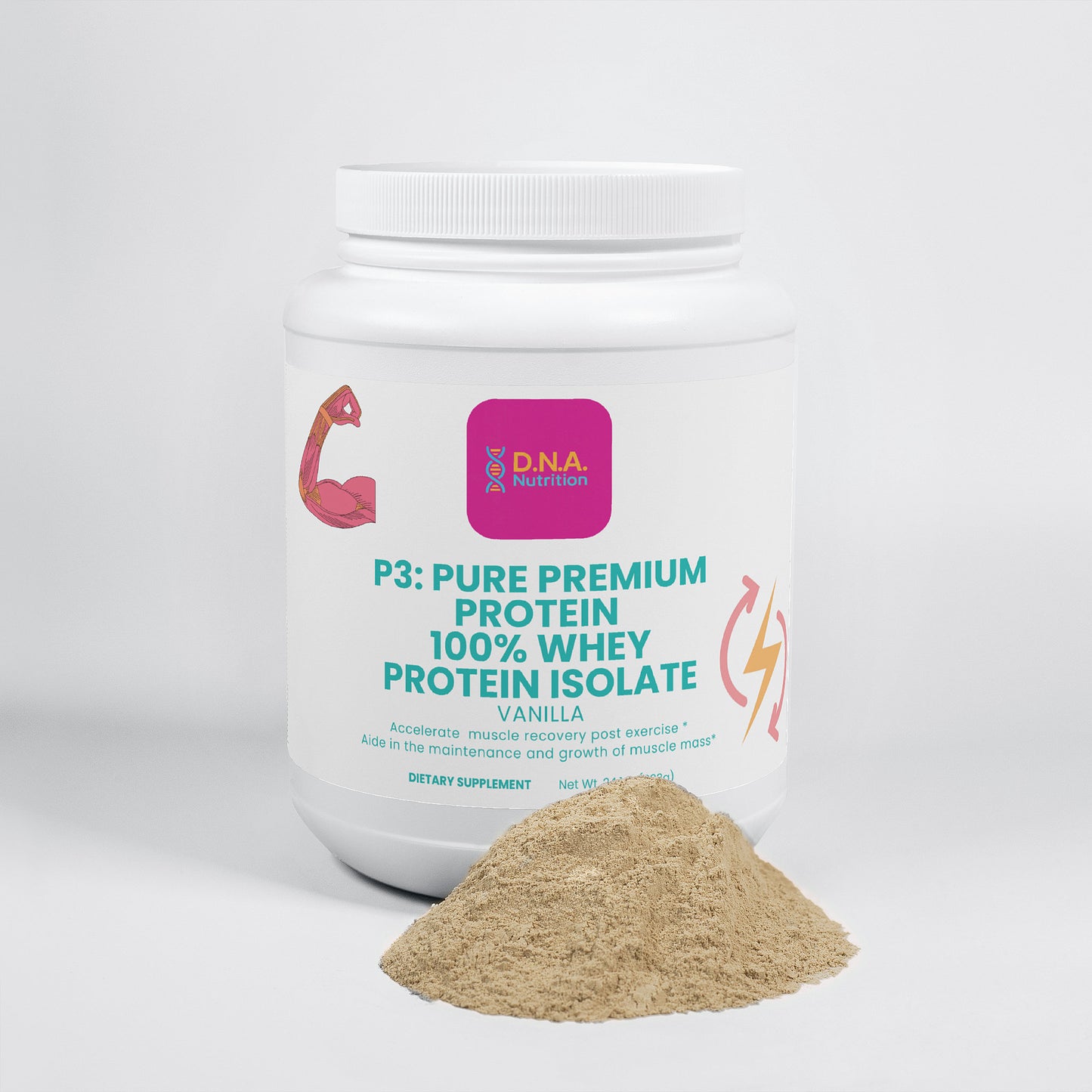 P3: Pure Premium Protein- 100% Whey Protein Isolate (Vanilla)
